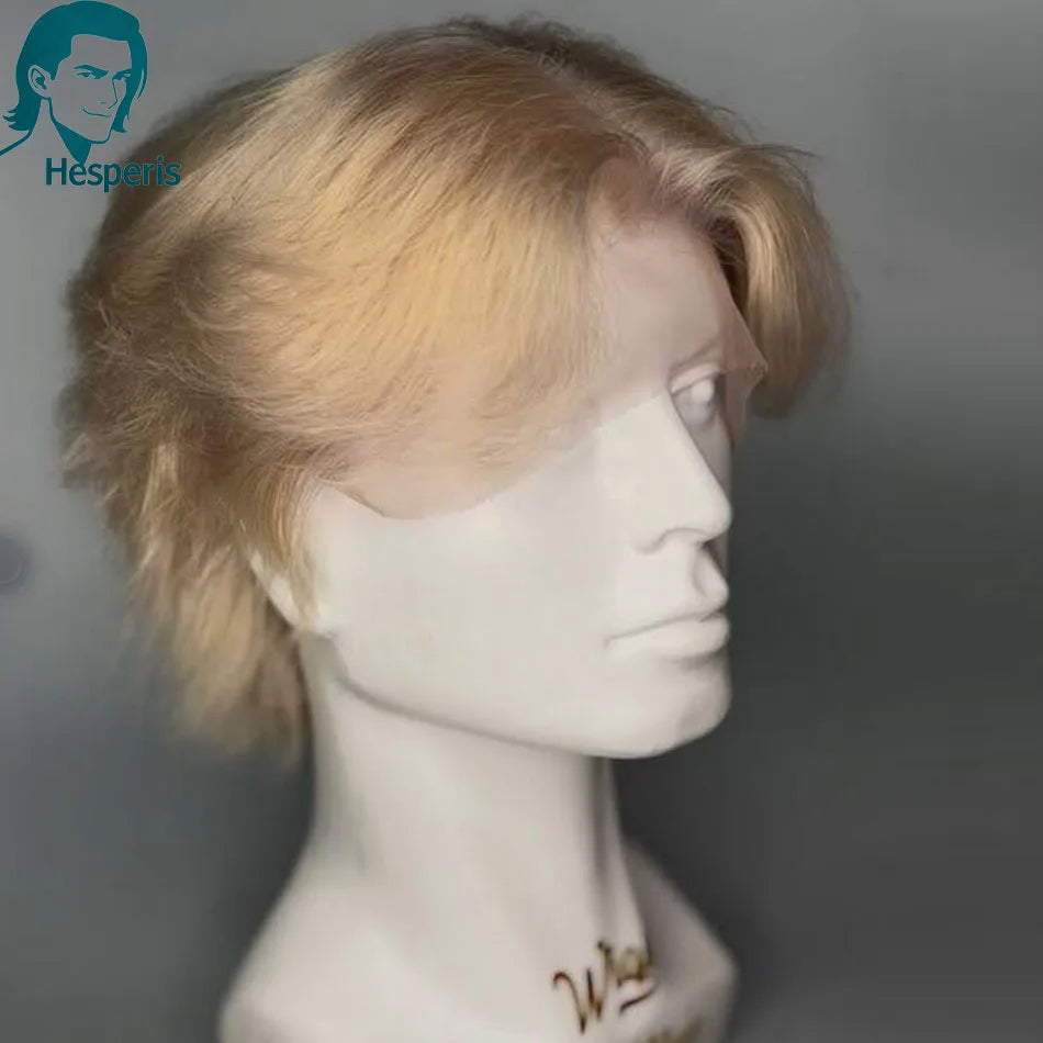 Soft Wavy Transparent Lace Front Human Hair Wig For Men