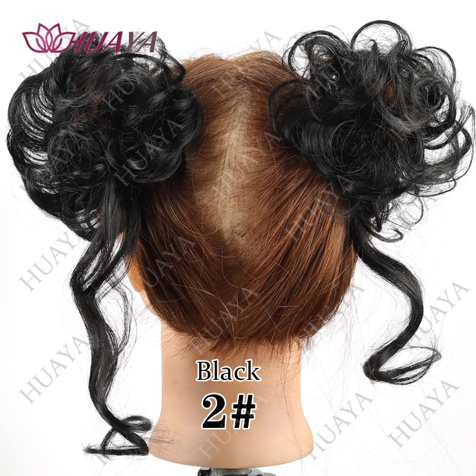 Double Pack Messy Synthetic Curly Hair Bun Wrap For Women