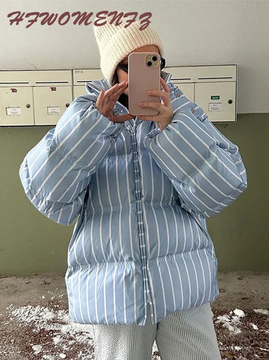 Striped Cotton Quilted Coat