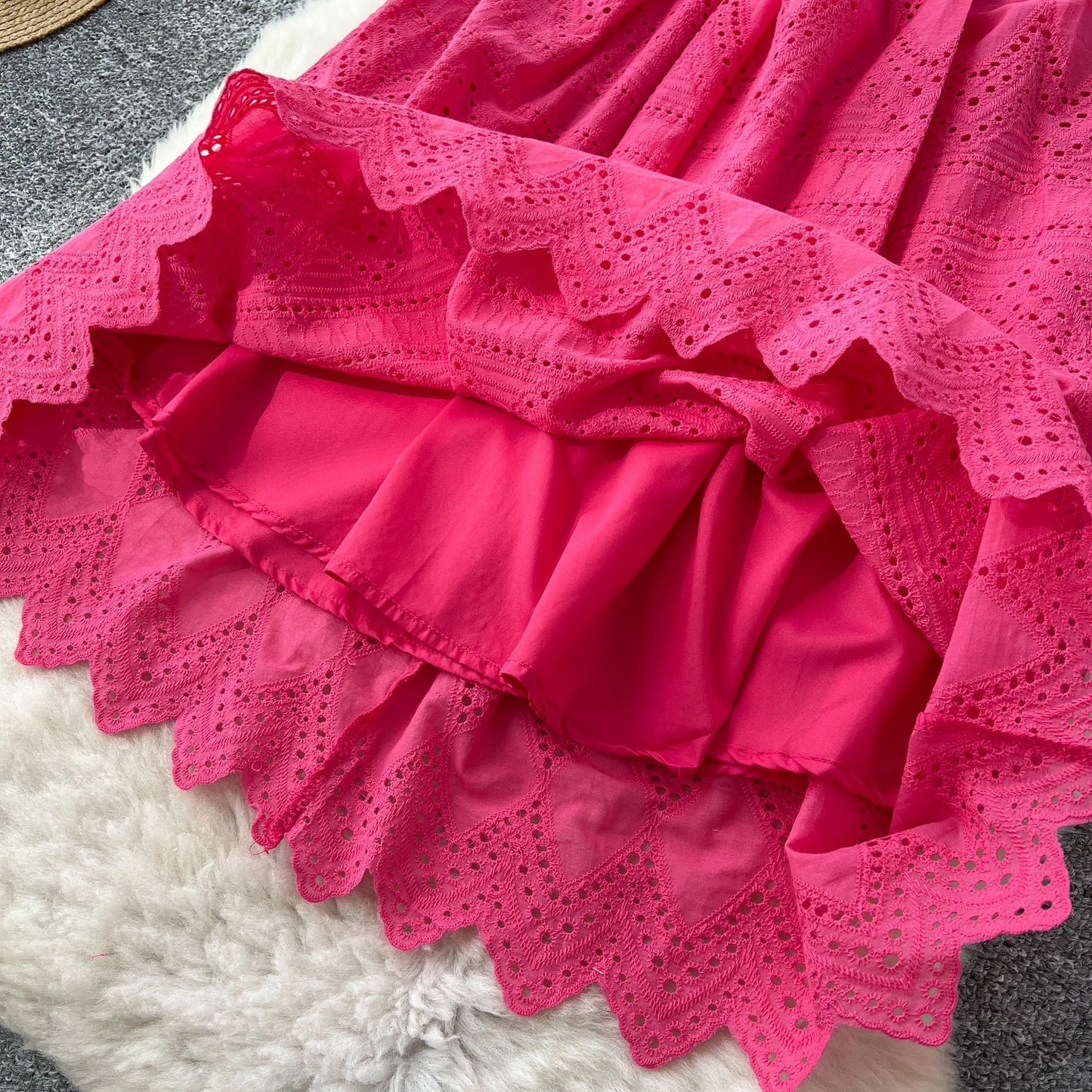 O-Neck Sash Embellished A-Line Dress