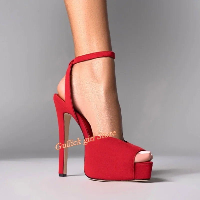 Patent Leather Open Toe Platform Stiletto Pumps for Women