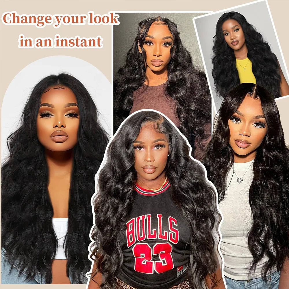 Transparent Lace Front Brazilian Body Wave Human Hair Wig For Women