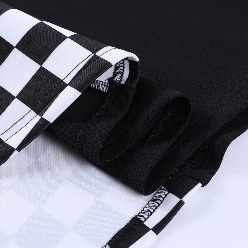 Houndstooth Mosaic Patchwork Skirt