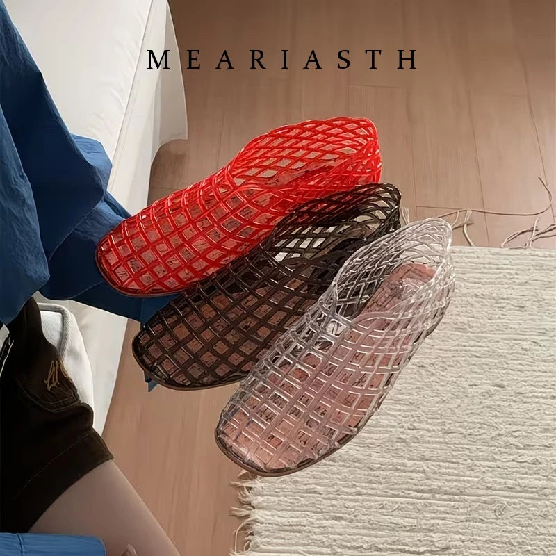 Breathable Hollow Jelly Slip On Casual Flats for Women