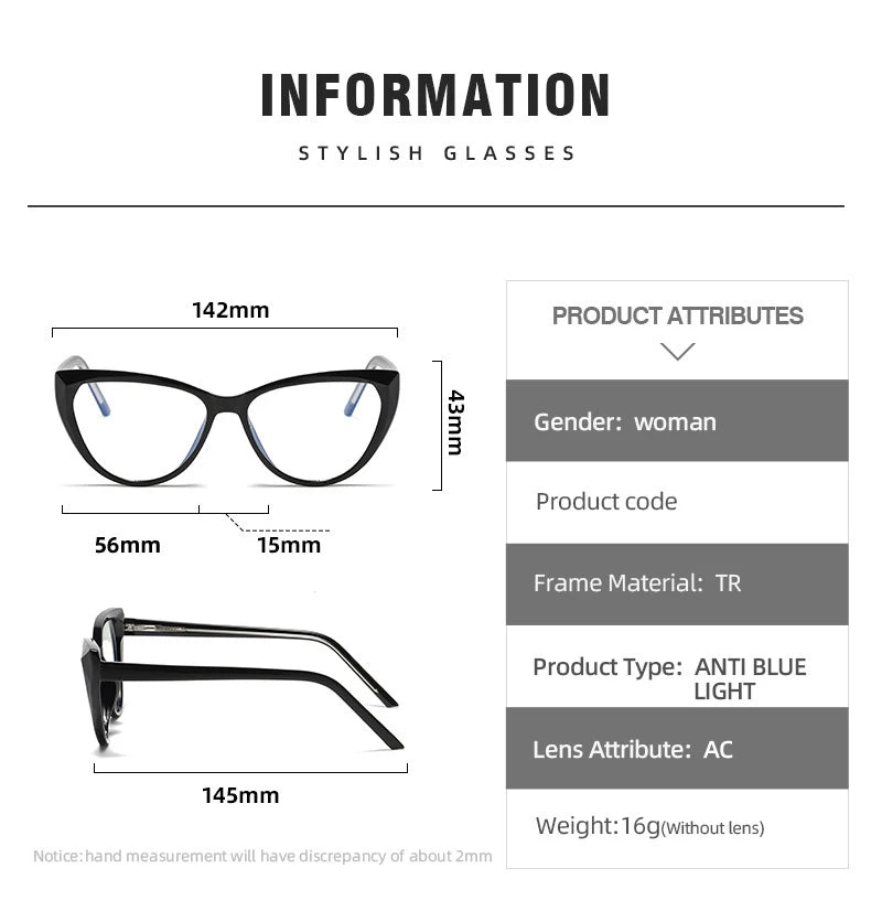 Stylish Transparent Cat Eye Reading Glasses for Women