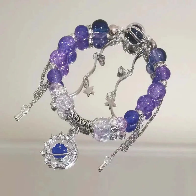 Purple Zircon Star And Planet Bracelet