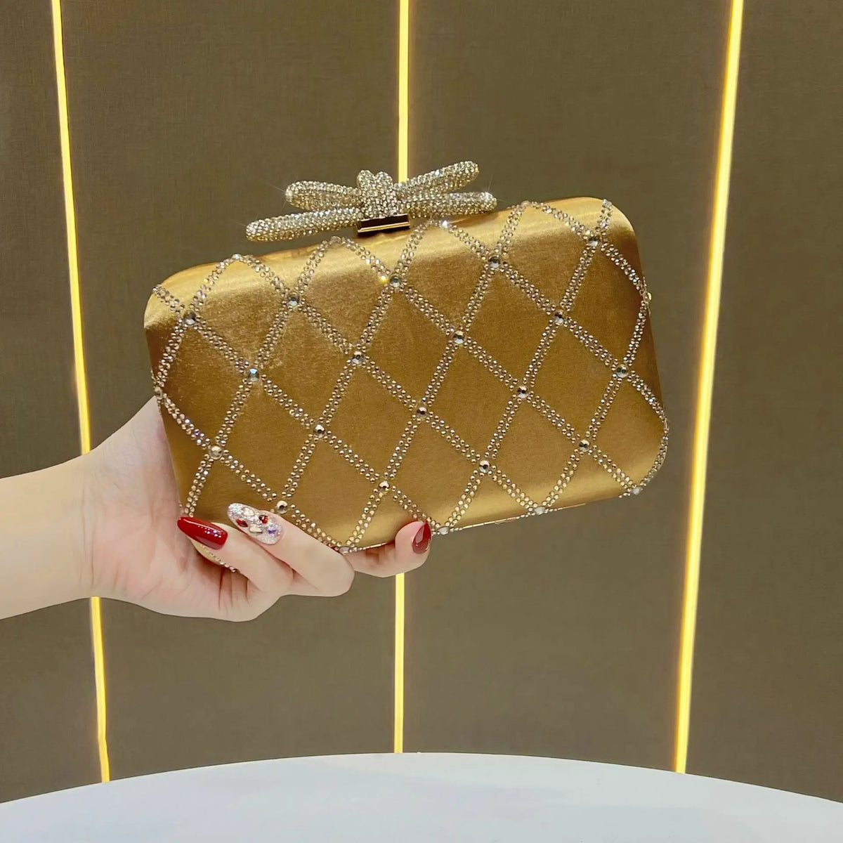 Glitter Rhinestone Clutch Messenger Bag for Women
