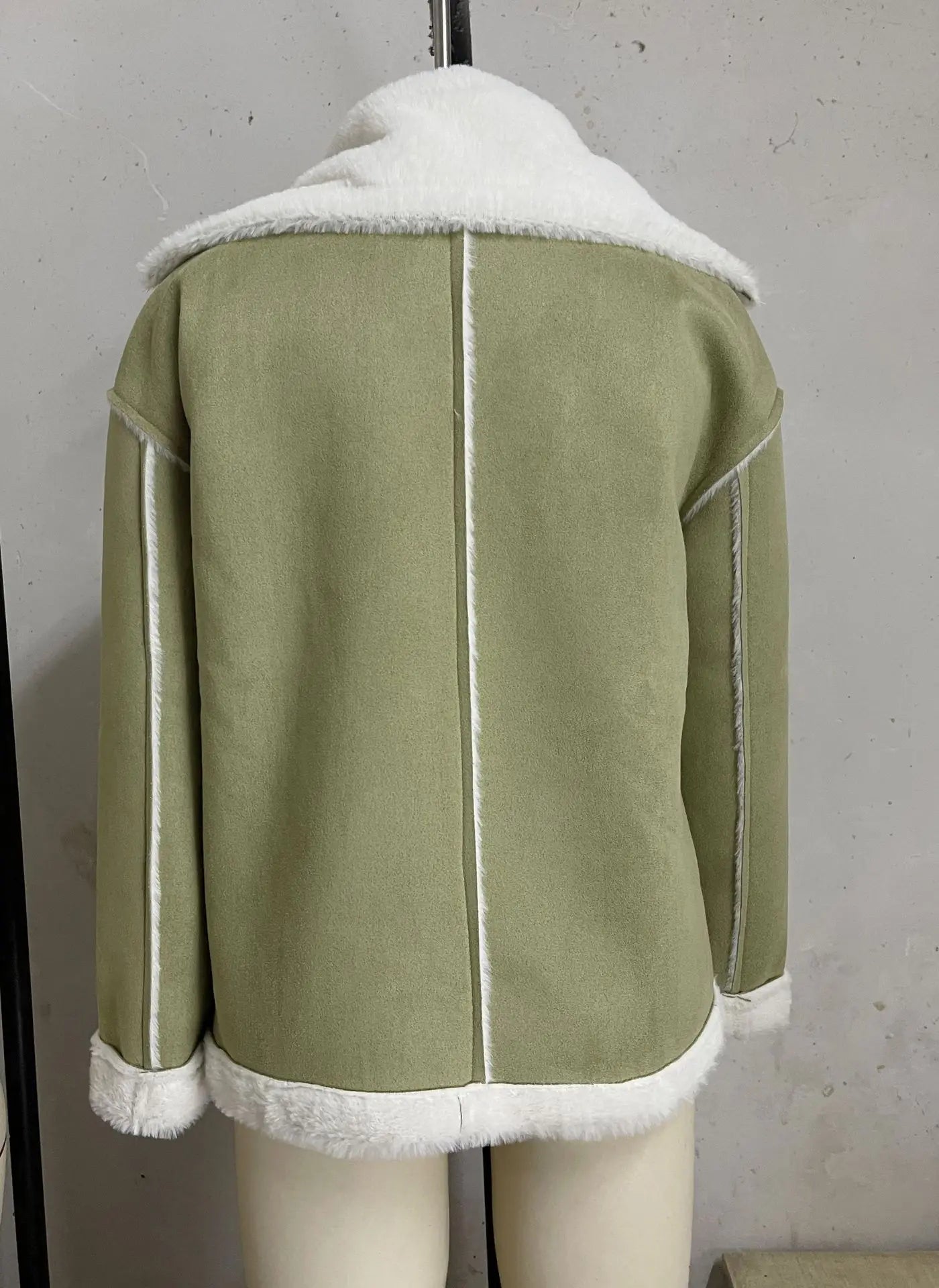 Turn Down Collar Shearling Jacket