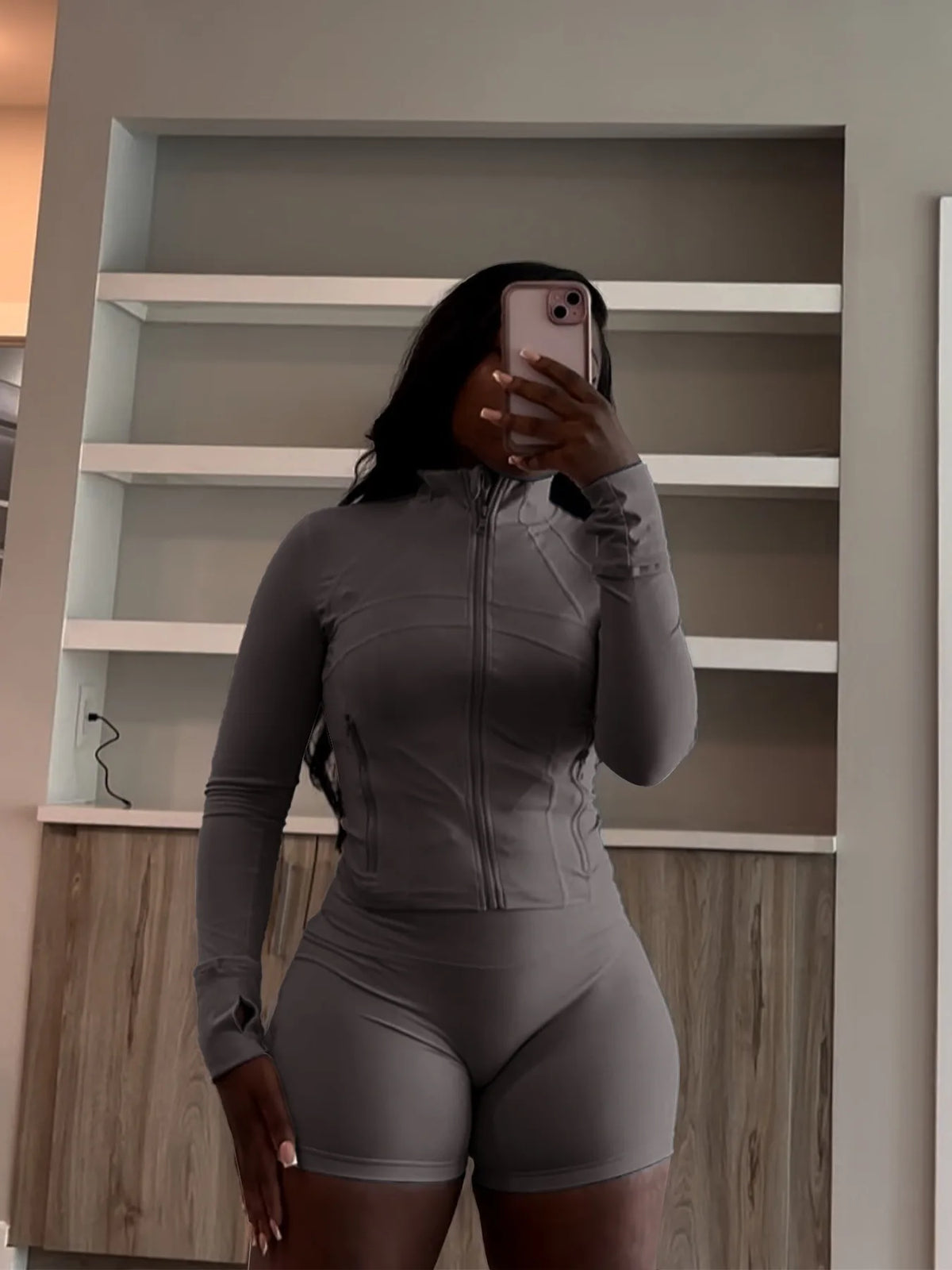 Slim Fit Sporty Two Piece Shorts Matching Set for Women
