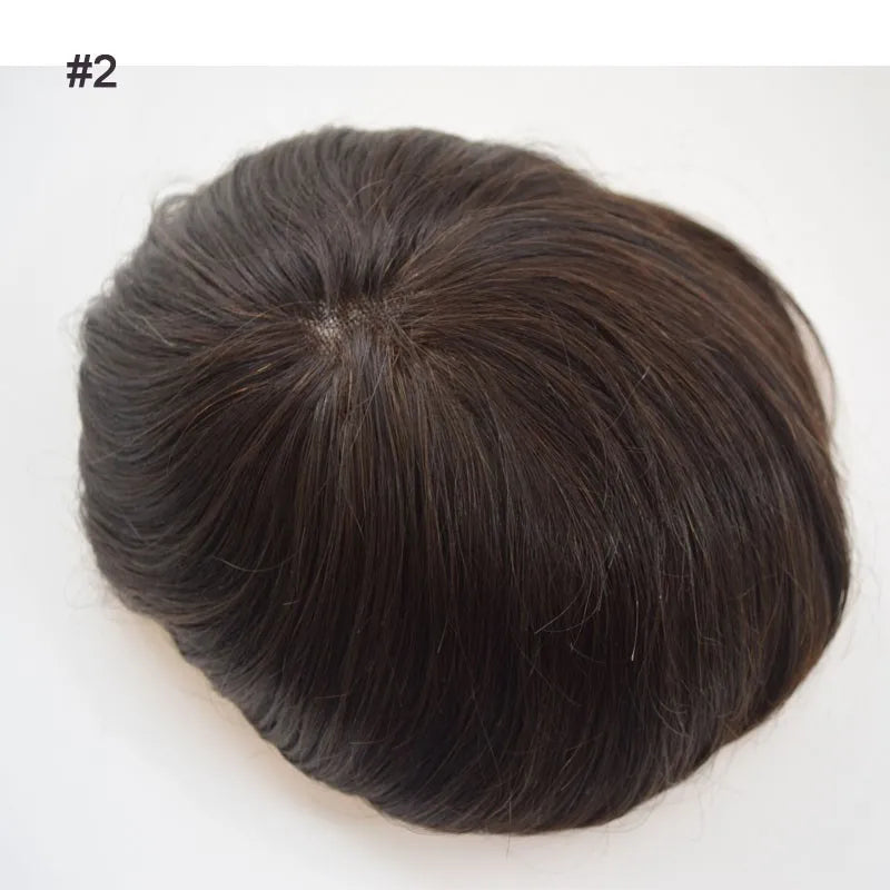 Straight Human Hair Toupee With Lace Top for Women