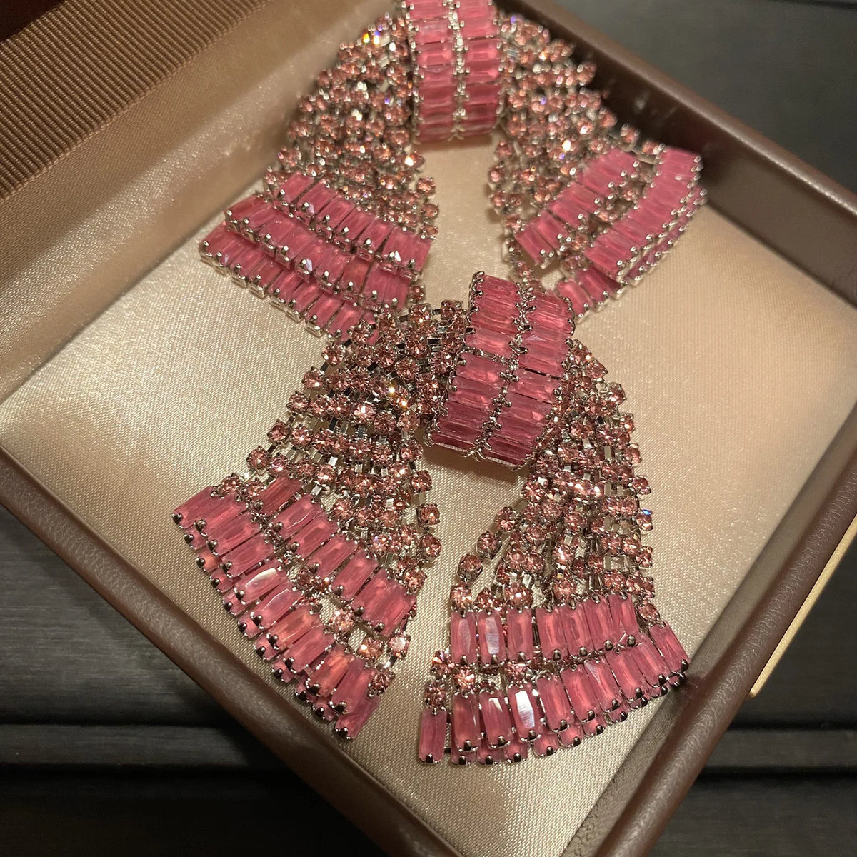 Elegant Sparkling 3D Bow Zircon Drop Earrings for Women