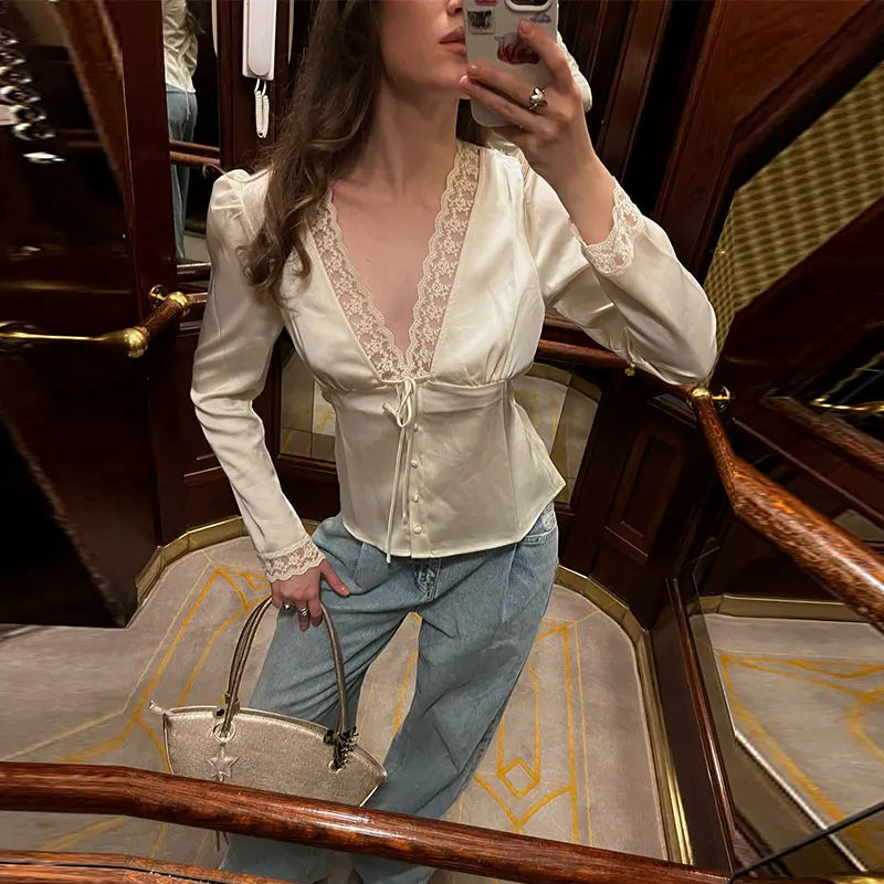 Lapel Jacket and Ruffle Hem Shorts Two-Piece Set for Women