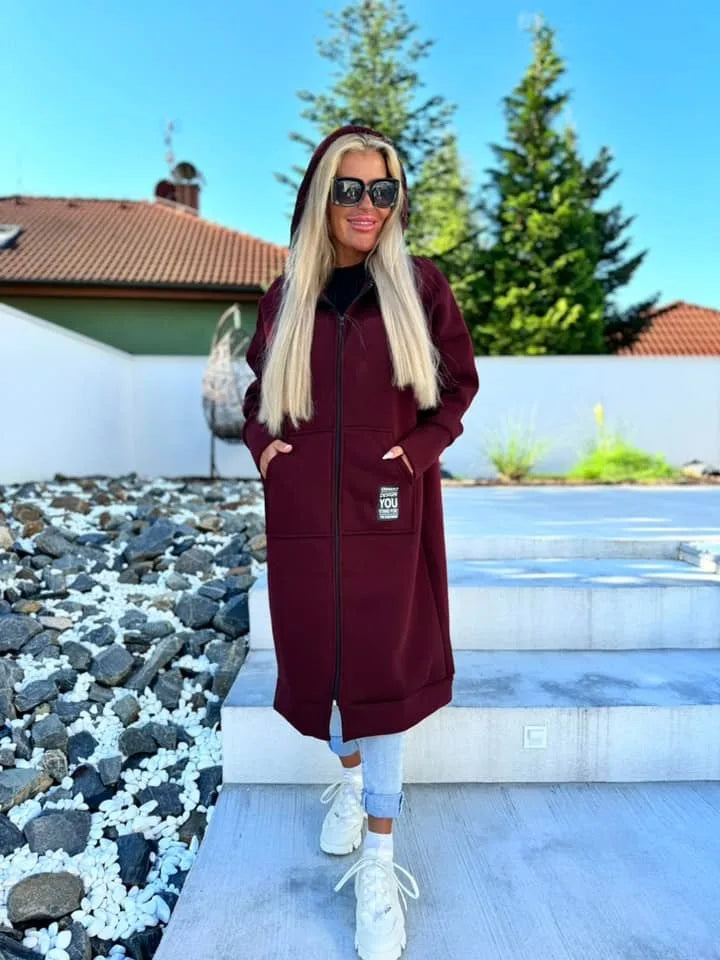 Relaxed Knit Hooded Jacket
