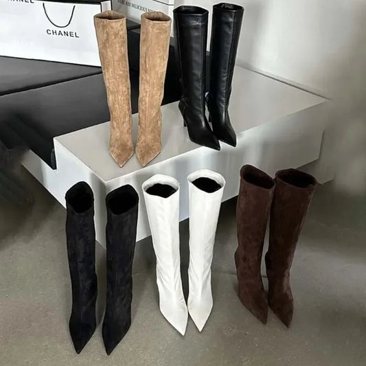 Pointed Toe Knee High Sock Boots