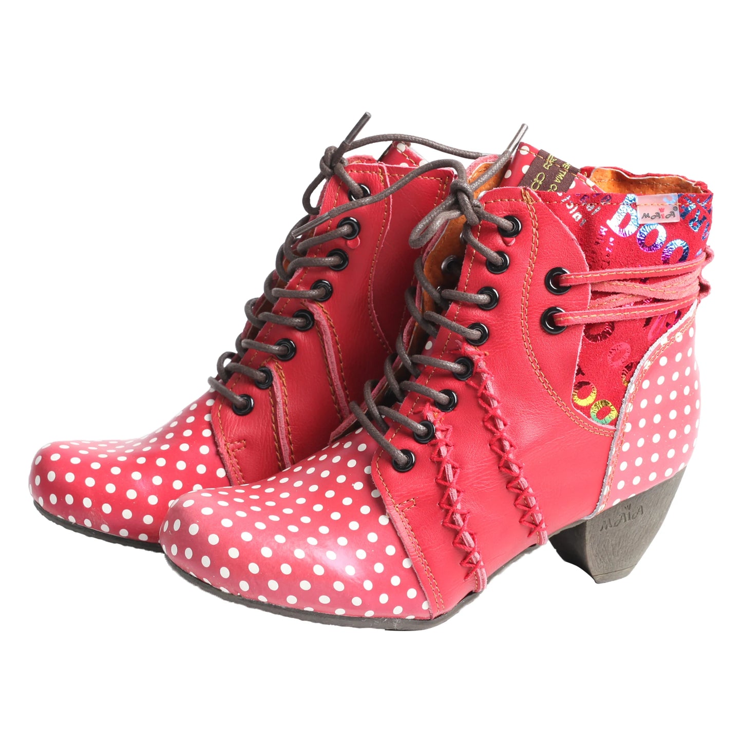 Polka Dot Zippered Ankle Boots