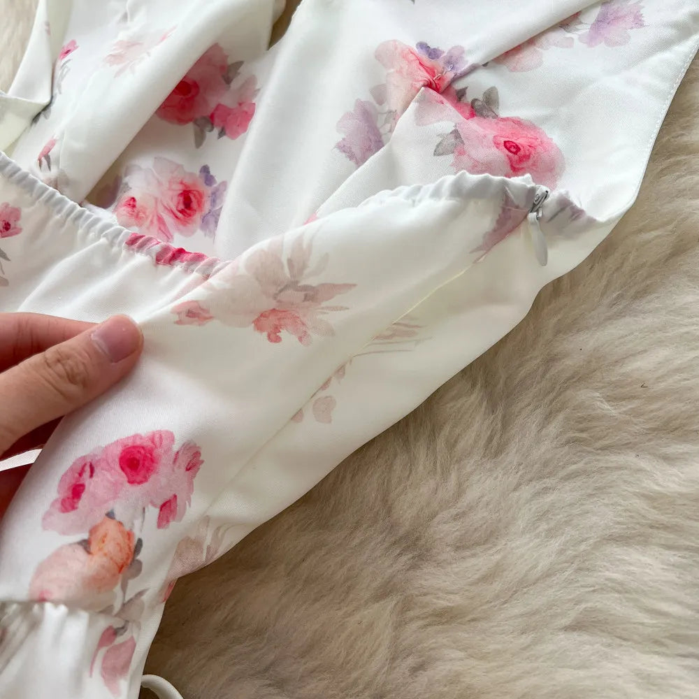 Floral Sling Top And A-Line Skirt Set