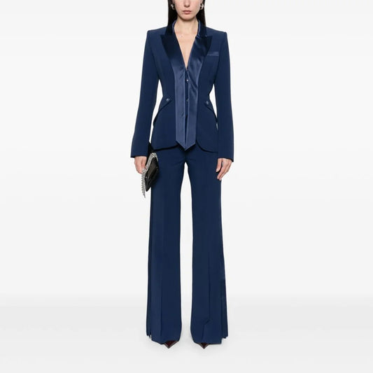 Unique Neck Design Blazer Set