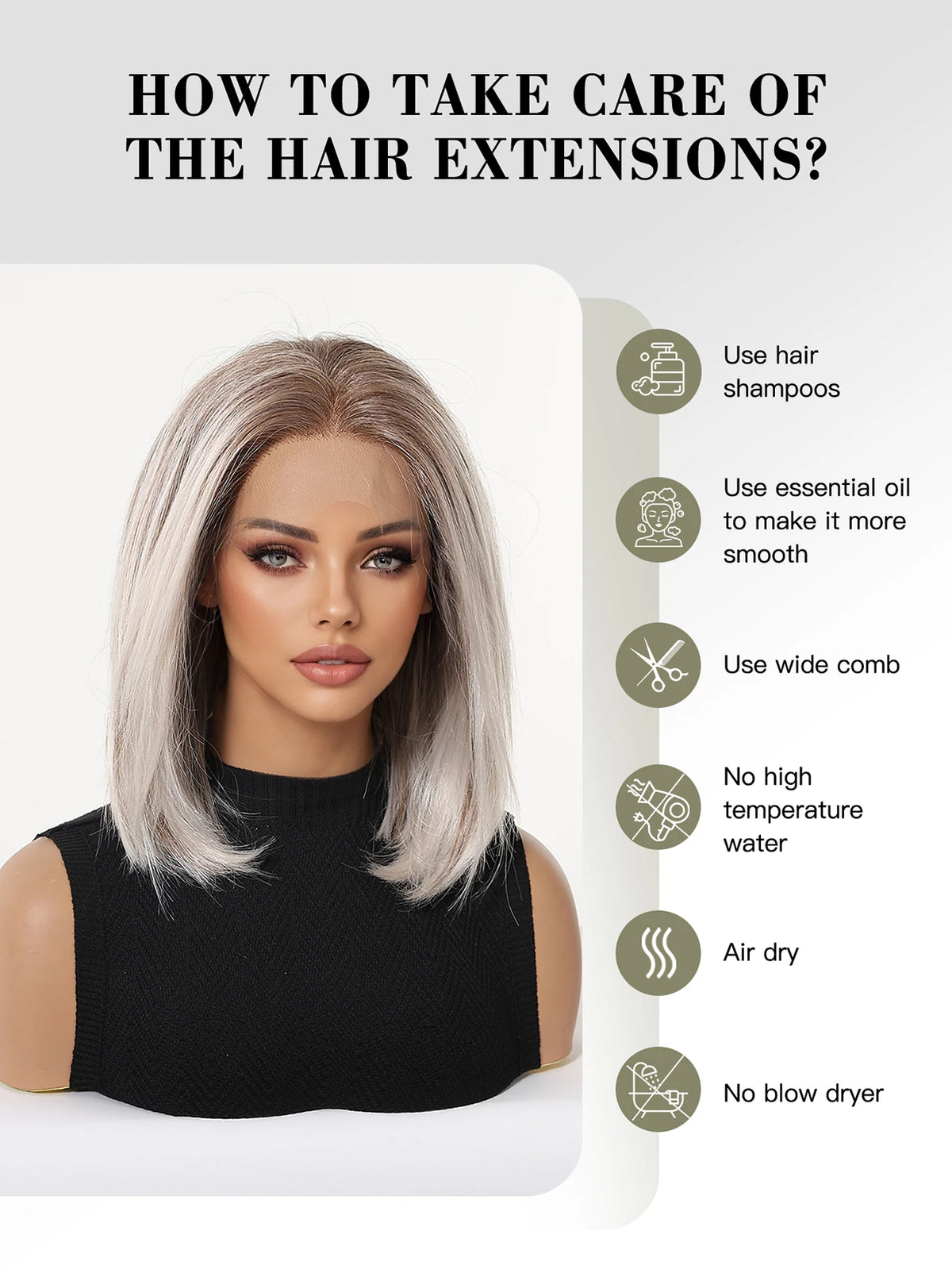 Short Layered Silver Ash Blonde Lace Front Bob Wig For Women