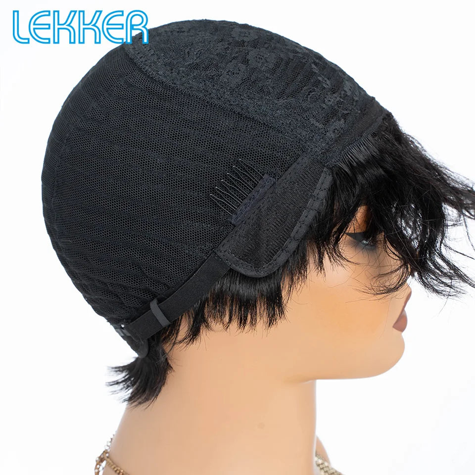Short Pixie Cut Brazilian Remy Human Hair Wig for Women