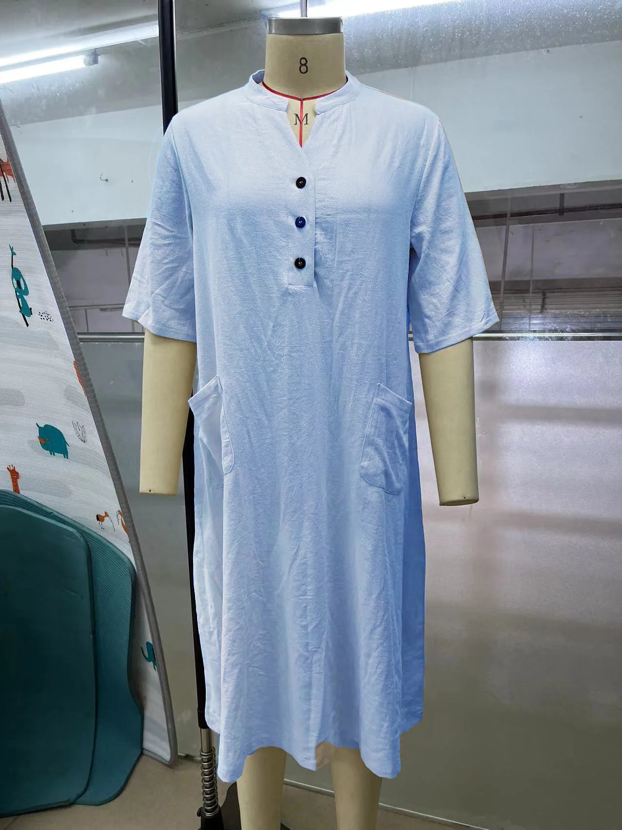 Elegant Casual Short Sleeve Solid Midi Dress for Women