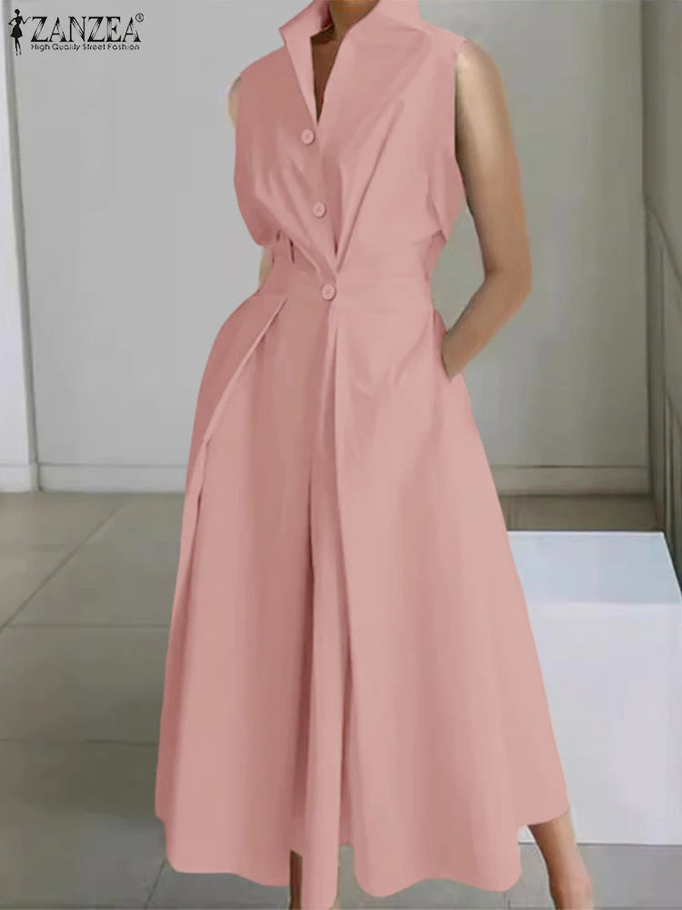Collared Button Front Maxi Shirt Dress