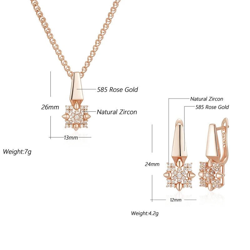 Rose Gold Crystal Flower Drop Earrings