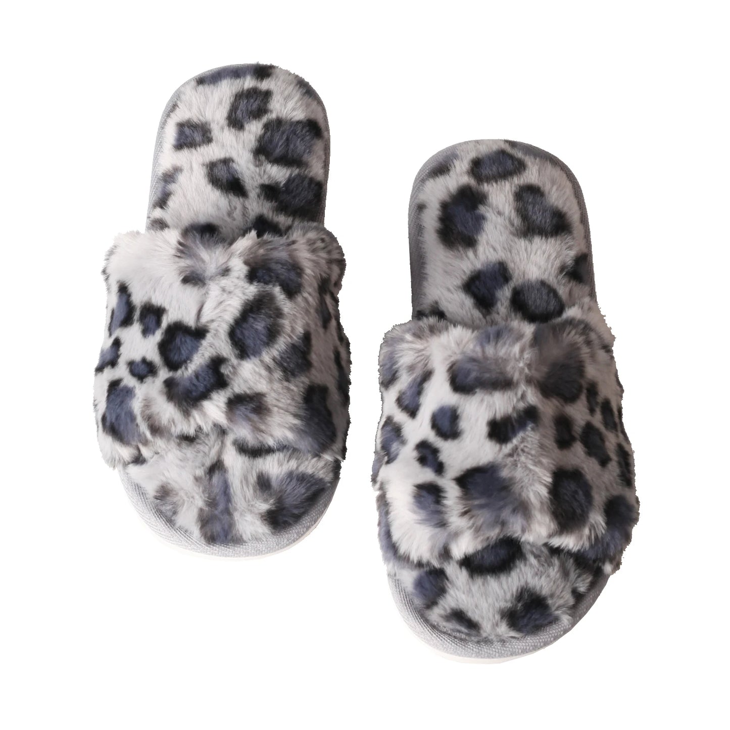Warm Leopard Plush Indoor Slippers