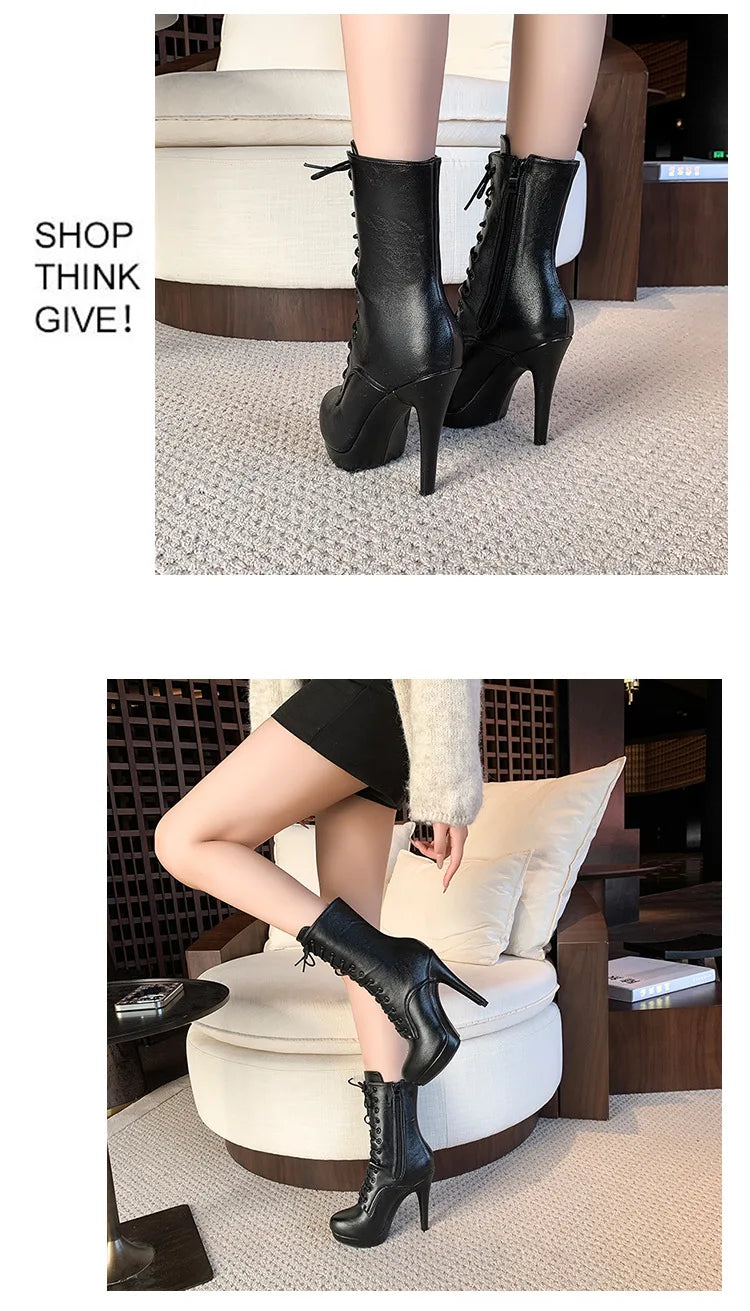 Elegant Matte Finish Round Toe Ankle Boots for Women