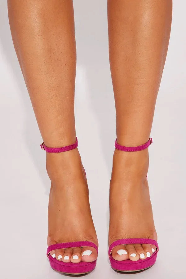 Elegant Round Toe Stiletto Heels with Thin Straps for Women
