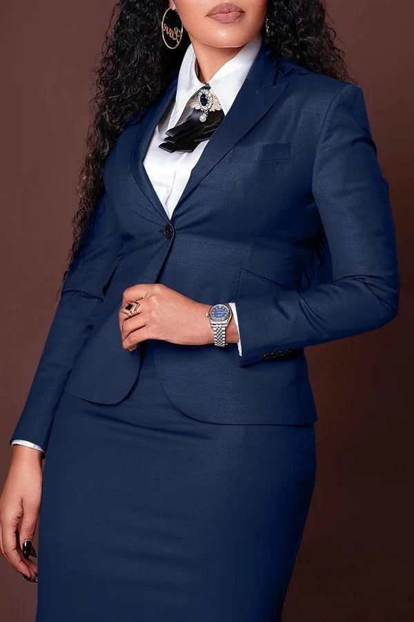 Elegant Two Piece Set With Long Sleeve Top And Midi Skirt for Women
