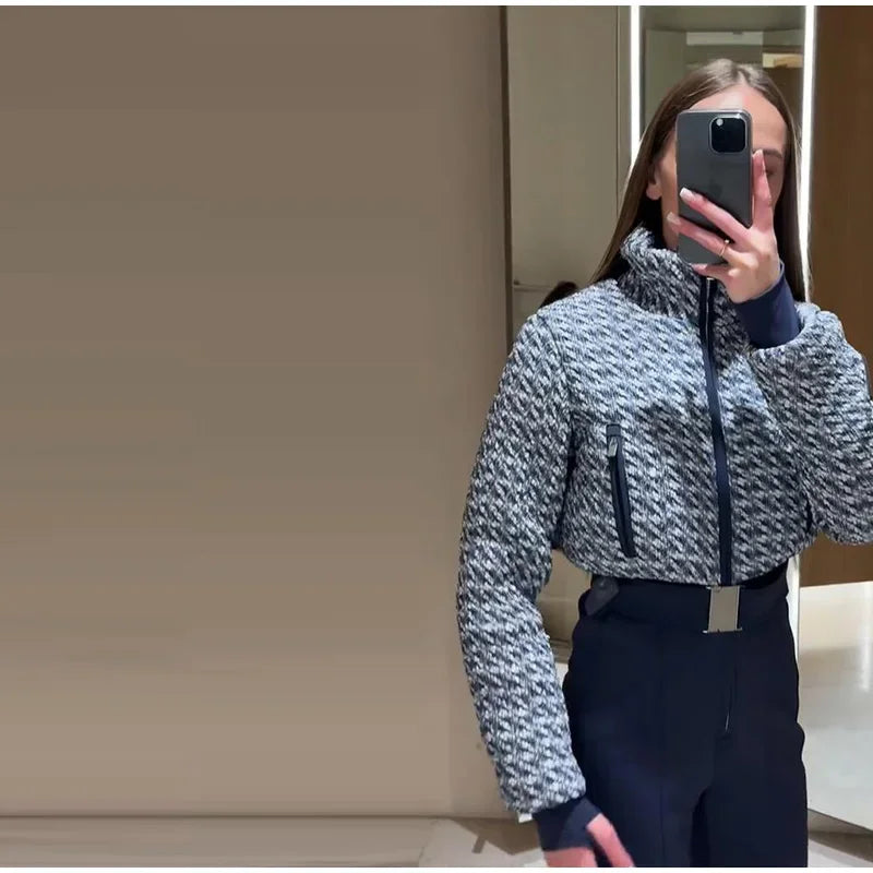 Fashion Print Thickened Cozy Winter Jumpsuit for Women