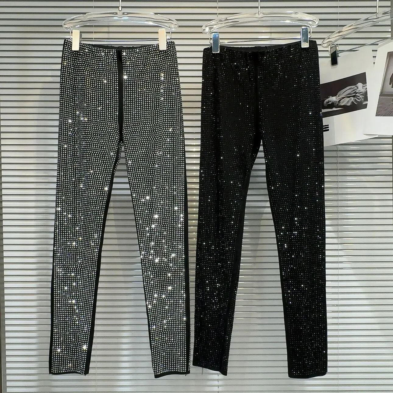 Blingbling Full Diamonds Hot Drilling Slimming Bottom Pants New Spring Autumn Spice Girls Ankle-length Skinny Women Leggings