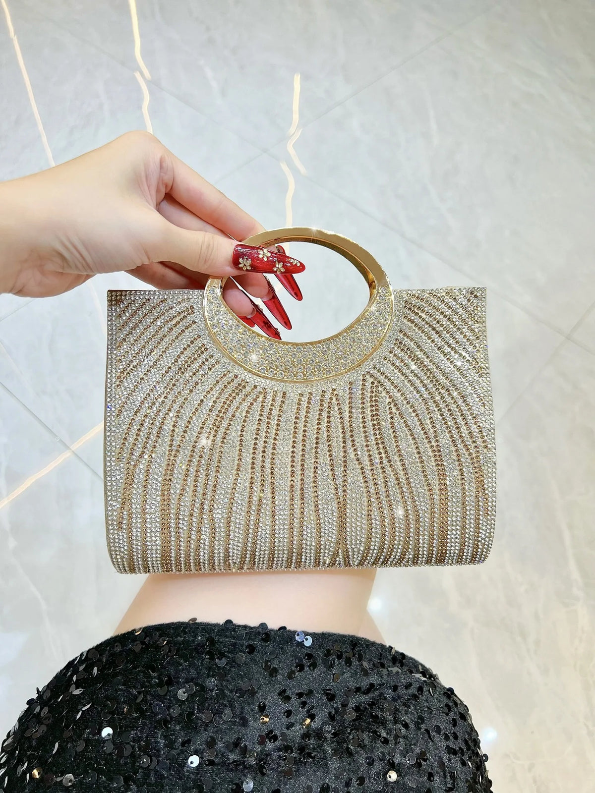 New Dinner Women's Bag Fashionable Diamond-encrusted Mini Women's Shoulder Bag Luxury Brand Shiny Banquet Party Bag for Women