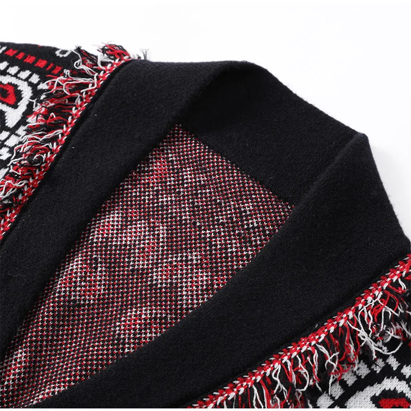 Casual Tassel Knit Open Front Long Cardigan for Women