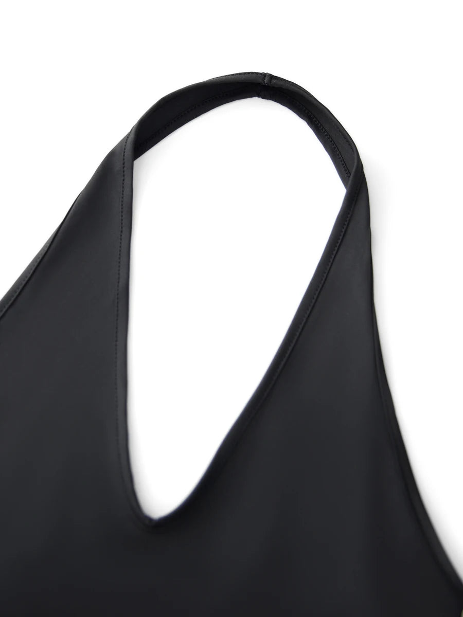 Solid Color Halter Neck Backless Bodysuit for Women