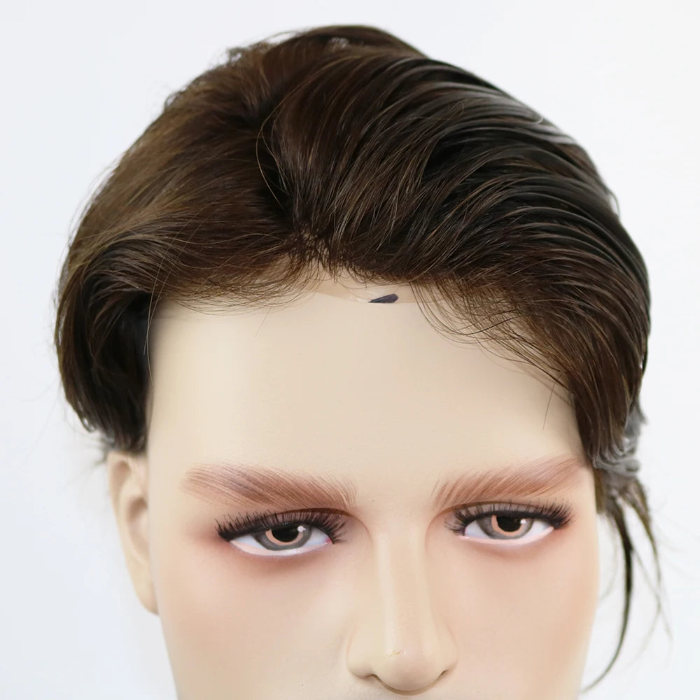 Straight Human Hair Toupee With Lace Top for Women