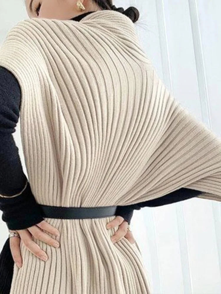 Gymystars High Neck Women's Sweater Solid Color Turtleneck Pullovers Fashion New Loose Asymmetric Split-Joint Casual Female Tops