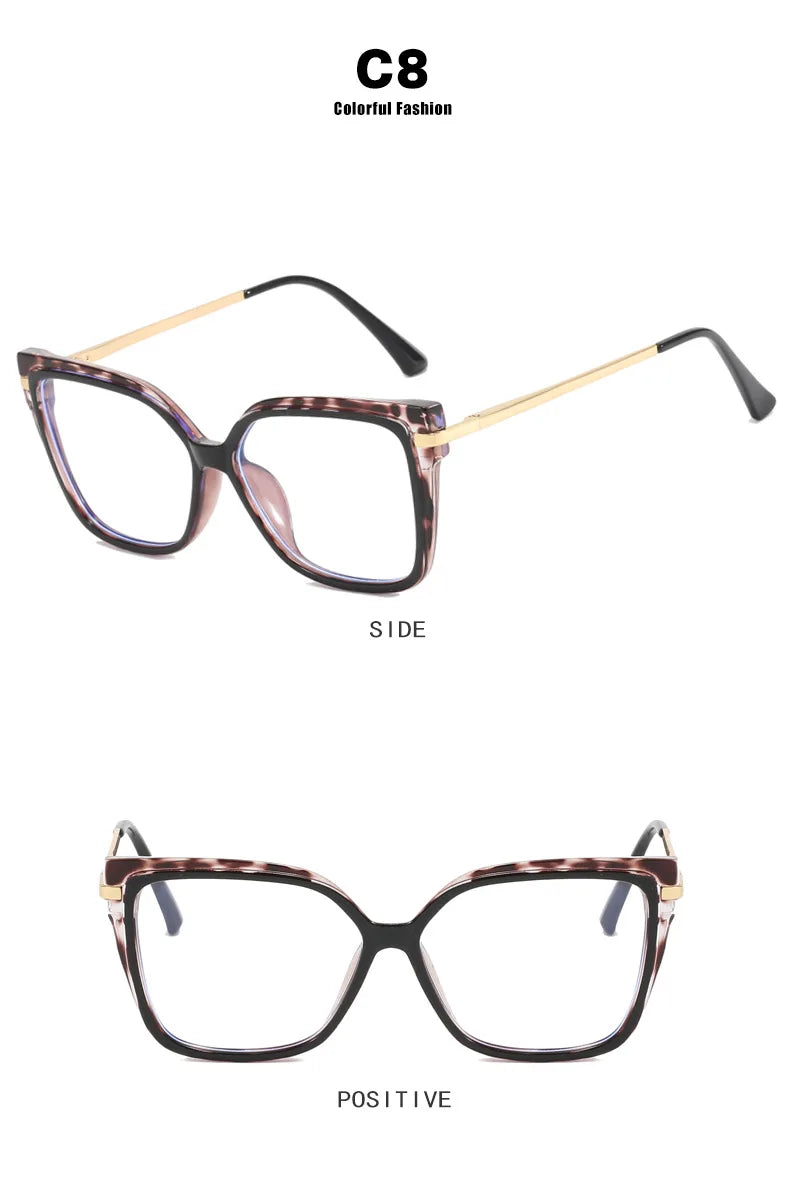 Leopard Square Frame Blue Light Blocking Reading Glasses For Women