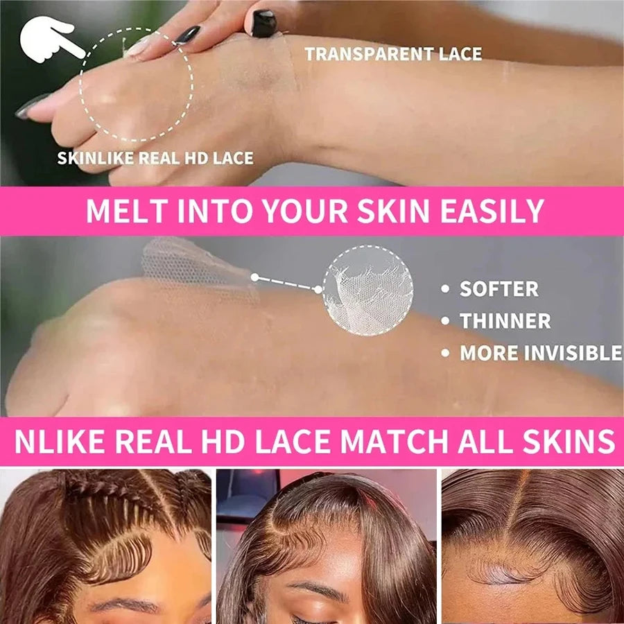 Highlight Wig Human Hair 13x6 HD Lace Frontal Wig 36 Inch Long 5x5 6x6 7x7 HD Lace Closure Wigs Skinlike 100% Real HD Lace Wigs