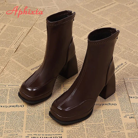 Platform Square Toe Boots