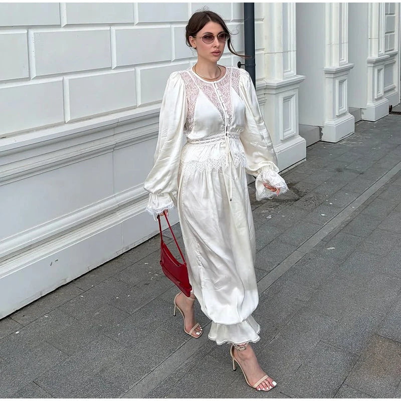 Tailored Lapel Jacket and Pleated Trousers Set for Women