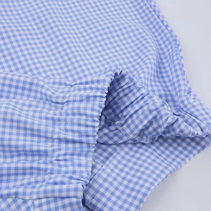 Wide Leg Pants Two Piece Set Woman Plaid Long Sleeved Shirt and High Waist 2025 Summer Fashion Casual Suit Spring and Summer New