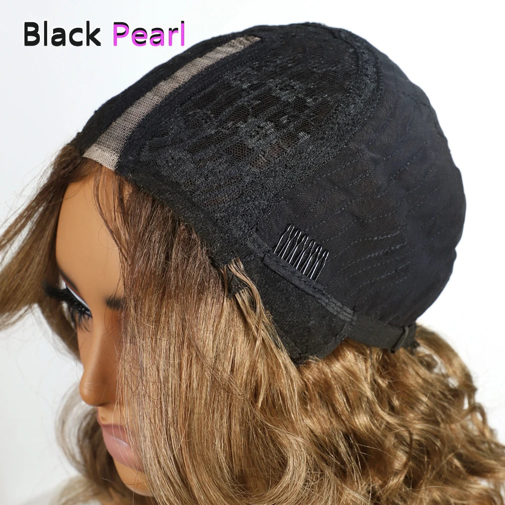 Honey Blonde Shadow Root Body Wave Bob Lace Front Wig for Women