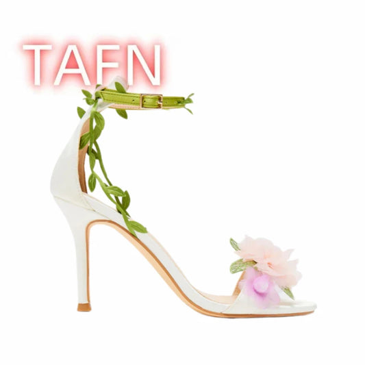 Open Toe Stiletto Sandals With Ankle Strap