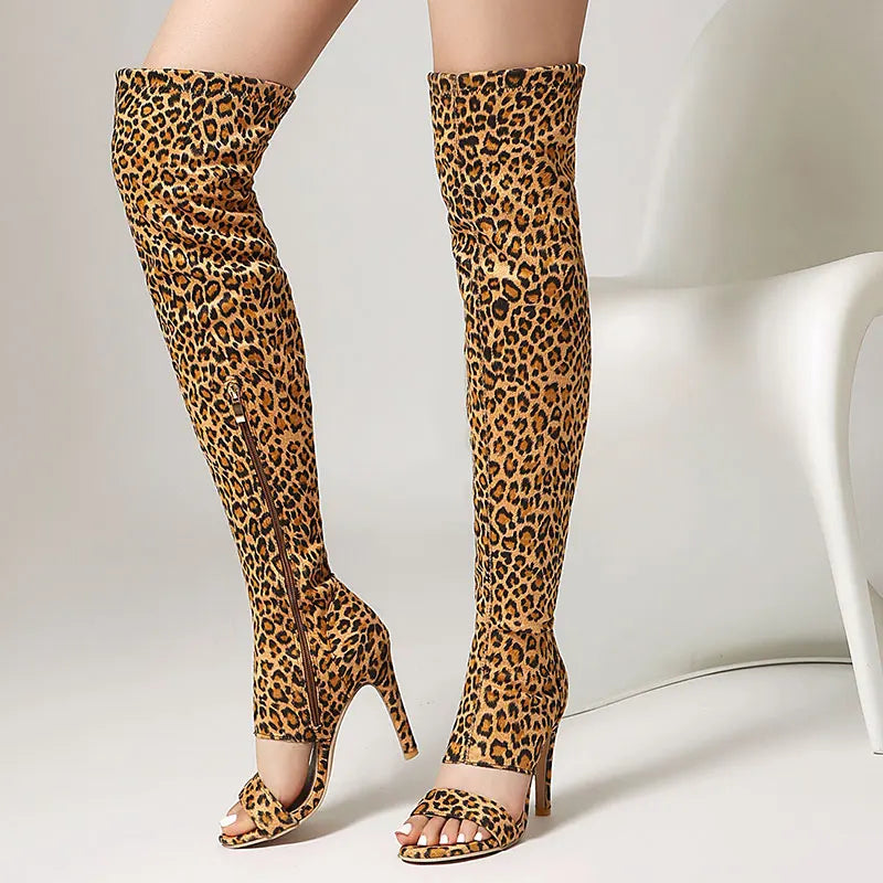 Breathable Peep Toe High Heel Over The Knee Boots for Women