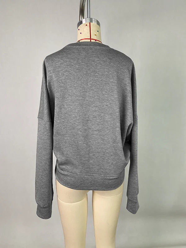 Beautyblue Fall Women's Sweatshirts Tops Female Hoodies 2025 Casual Belt Buckle Solid Color O-Neck Ladies Pullovers Clothing