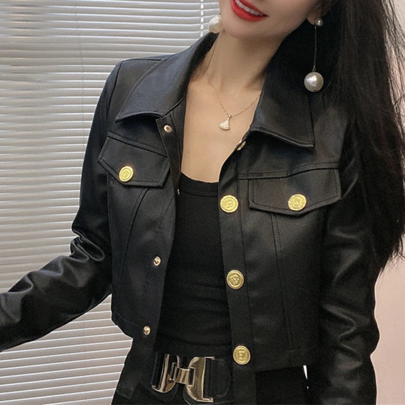 2025 Autumn New Short Style Coat Women's Leather Jacke Clothing