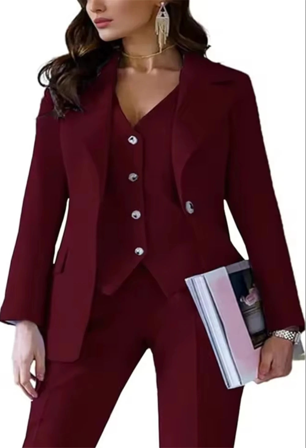 Slim Fit Three Piece Suit Set