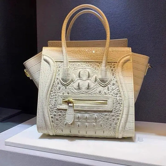 Crocodile Embossed Leather Crossbody Bag