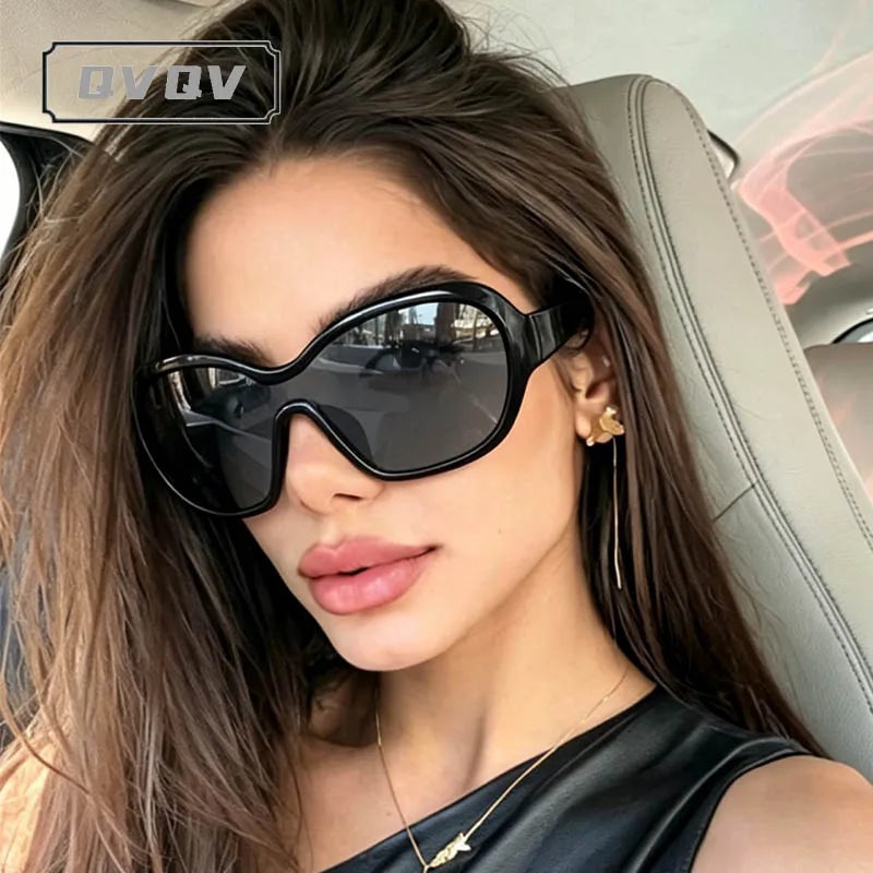 Oversized One-Piece Sport Shield Sunglasses for Women